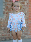 Halloween Thanksgiving Baby Girls Pumpkin Bow Ruffle Bubble Romper - 2