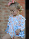 Halloween Thanksgiving Baby Girls Pumpkin Bow Ruffle Bubble Romper - 3