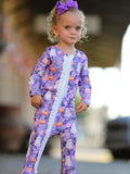 Halloween Ghost Pumpkin Girls Romper Ruffle Zipper - 4