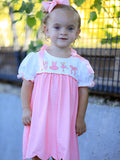 Pink Ballet Embroidery Bow Polka Dot Dress - 1