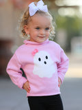 Girls Ghost Bow Knit Sweater Halloween Cute Embroidered Pullover - 2