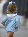 Halloween Thanksgiving Embroidered Pumpkin Girls Bloomer Set - 4