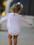 Pink Duck Embroidered Baby Girl Romper Ruffle Collar - 4