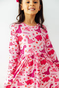 Dino Kisses L/S Pocket Twirl Dress - 1