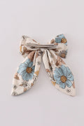 Floral print 1pc hair bow - 3