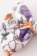 Coral floral print 2pcs piggie hair bow - 2