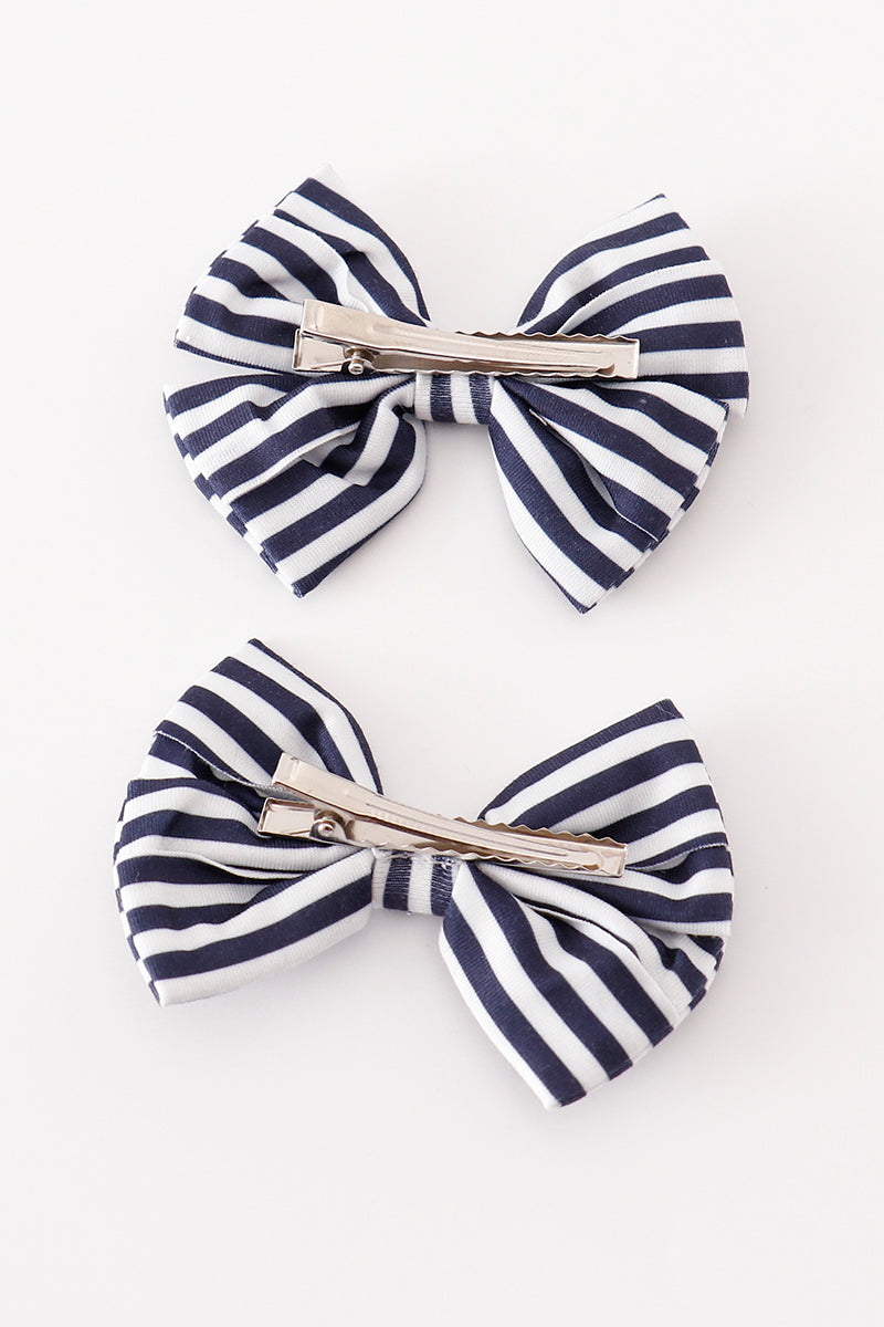 Orange piggie hair bow - 3