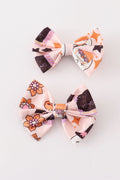 Happy halloween piggie hair bow - 1