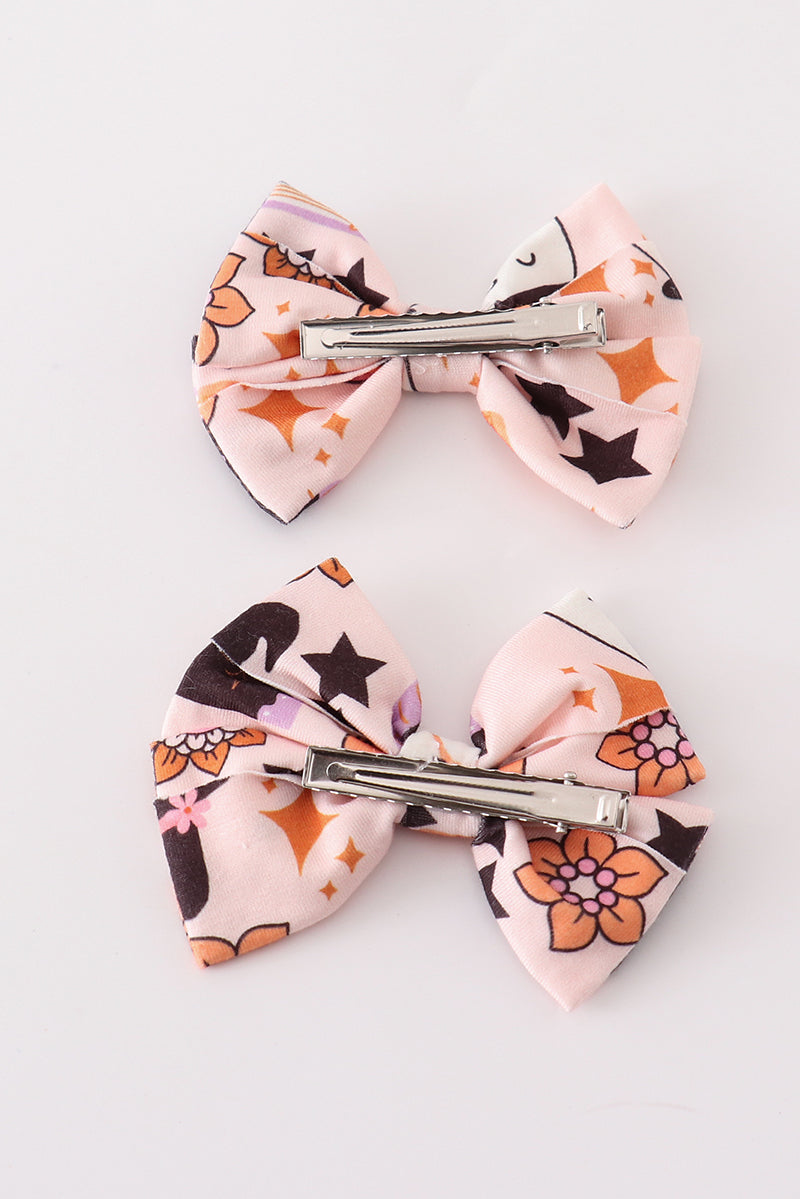 Happy halloween piggie hair bow - 3