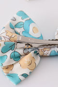 Blue aqua meadow girl piggie hair bow - 4