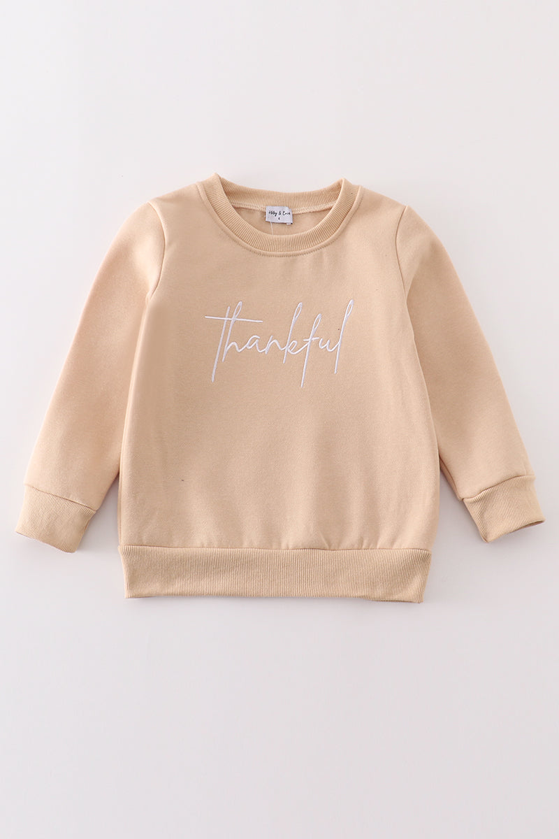Gray thankful fleece mom&me sweatshirt - 2