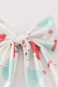 Christmas tree car print hair sailor bow - 2