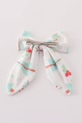 Christmas tree car print hair sailor bow - 4