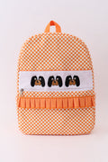 Orange Tennessee embroidery checkered ruffle backpack - 1