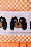 Orange Tennessee embroidery checkered ruffle backpack - 2