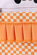 Orange Tennessee embroidery checkered ruffle backpack - 3