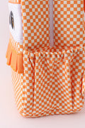 Orange Tennessee embroidery checkered ruffle backpack - 5
