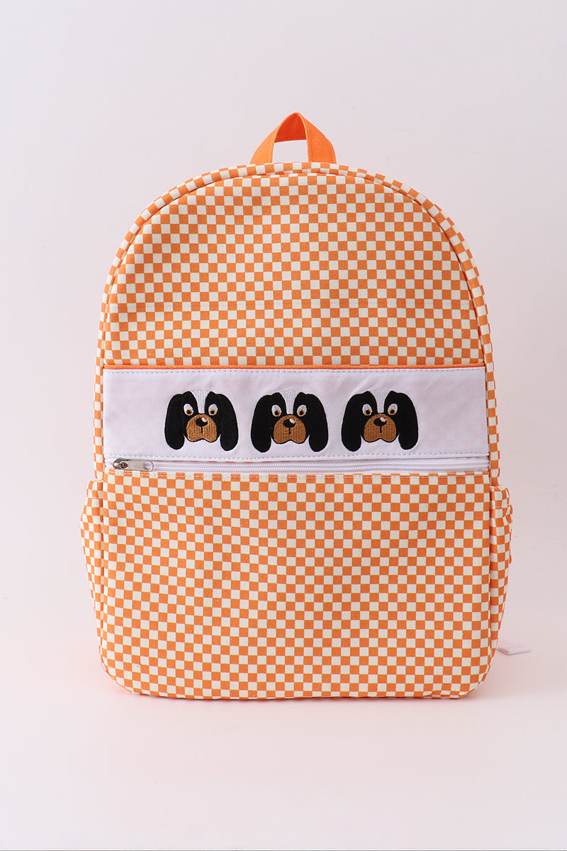 Orange Tennessee embroidery checkered backpack - 1