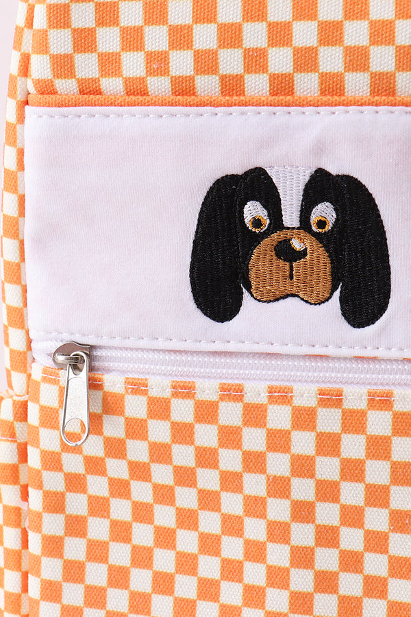 Orange Tennessee embroidery checkered backpack