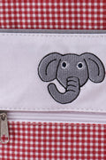 Red Alabama embroidery gingham backpack - 2