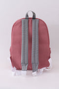 Red Alabama embroidery gingham backpack - 6