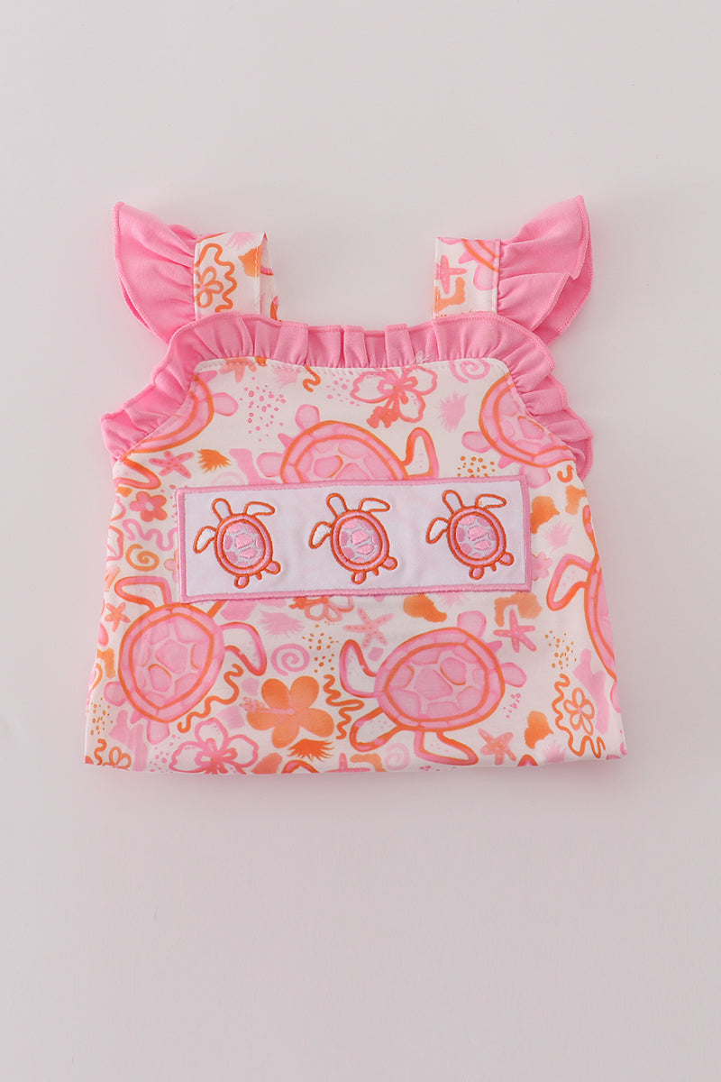 Pink Floral Ruffle Bubble - 5