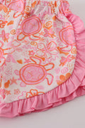 Pink Floral Ruffle Shorts Set - 3