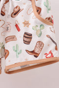 Brown Western Embroidered Shorts Set - 4
