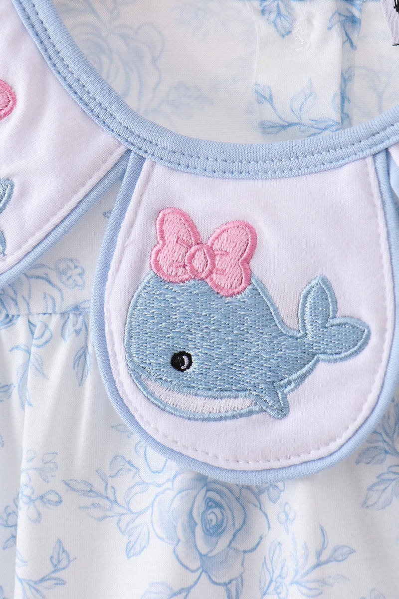 Blue Whale Embroidered Bubble - 2