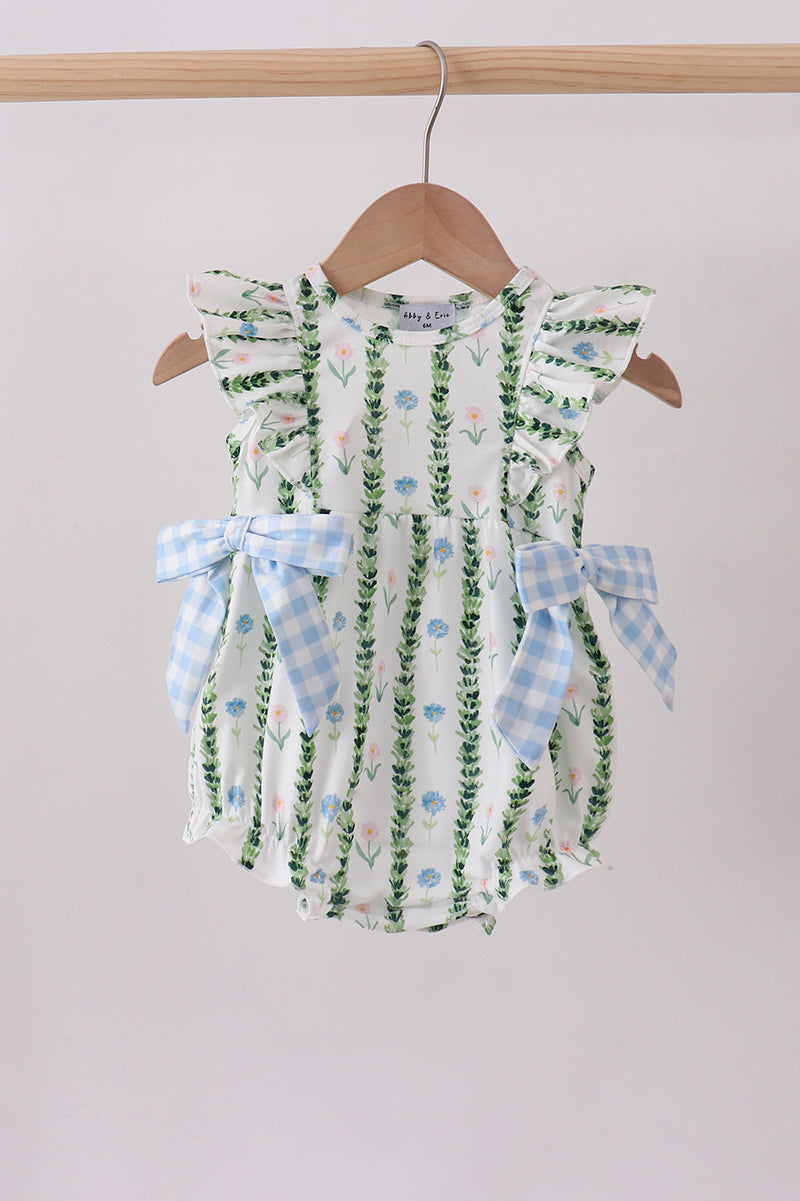 Green Floral Ruffle Bubble - 1