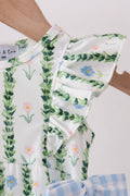 Green Floral Ruffle Bubble - 2