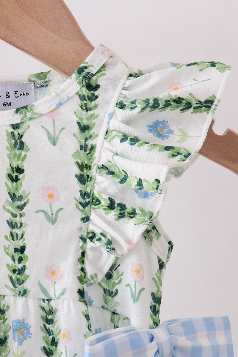Green Floral Ruffle Bubble - 2