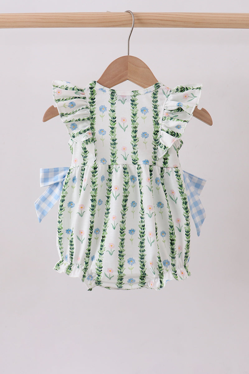 Green Floral Ruffle Bubble - 5