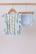 Green Floral Ruffle Bloomer Set - 1