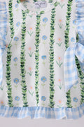 Green Floral Ruffle Bloomer Set - 3
