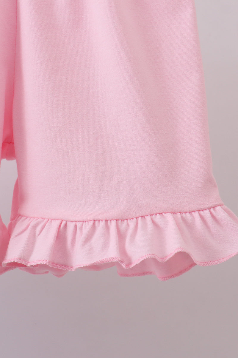 Blue Crab Embroidered Seersucker Ruffle Shorts Set - 3