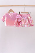 Pepper Pink sequin bow skort set - 5