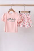 Happy Place Embroidered Skorts Set - 1