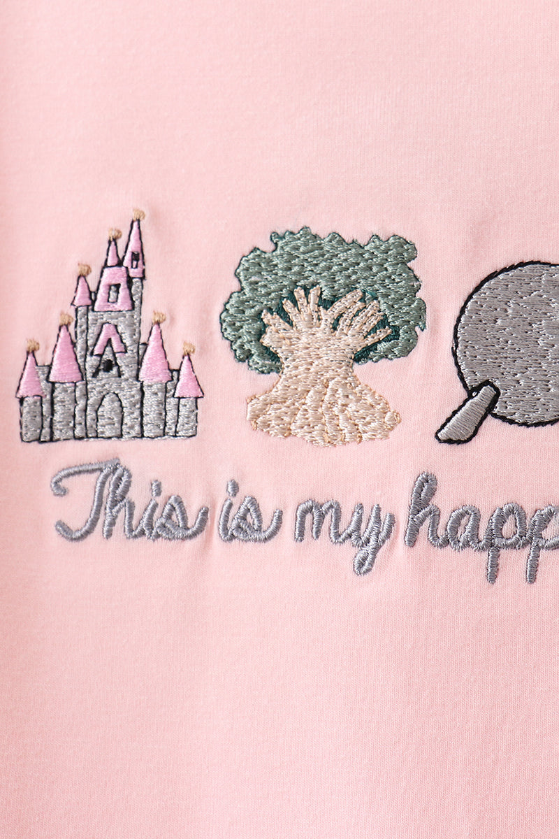 Happy Place Embroidered Skorts Set - 3