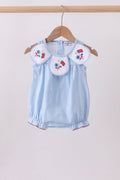 Blue jacquard embroidery bubble - 1