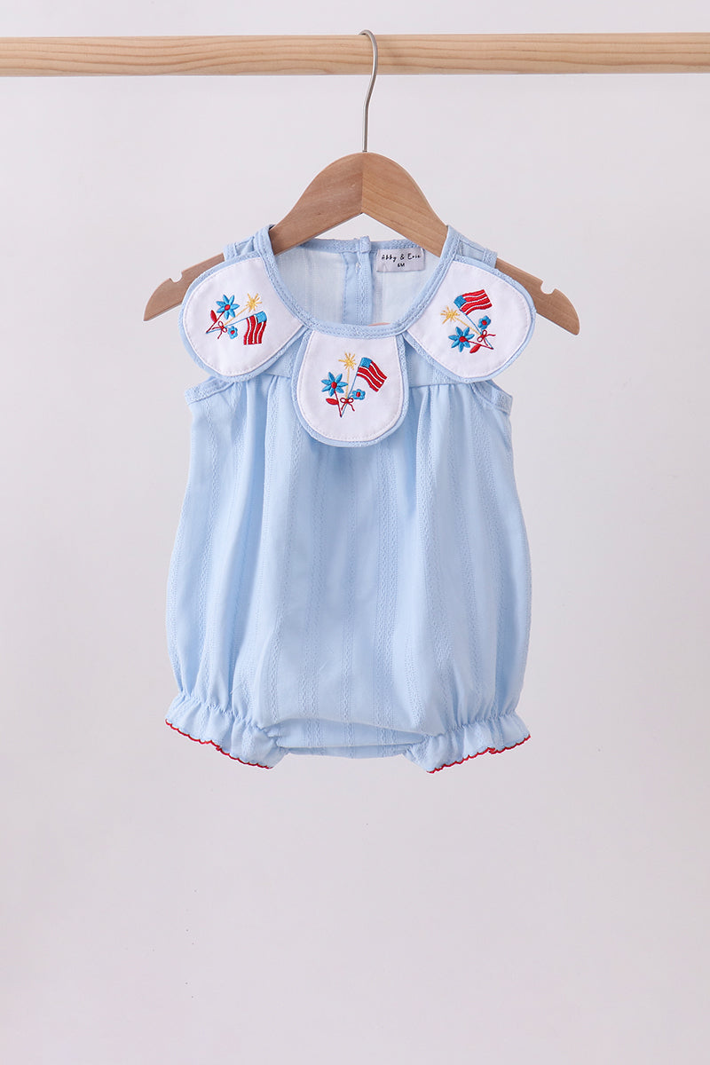 Blue jacquard embroidery bubble - 1