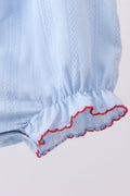 Blue jacquard embroidery bubble - 3