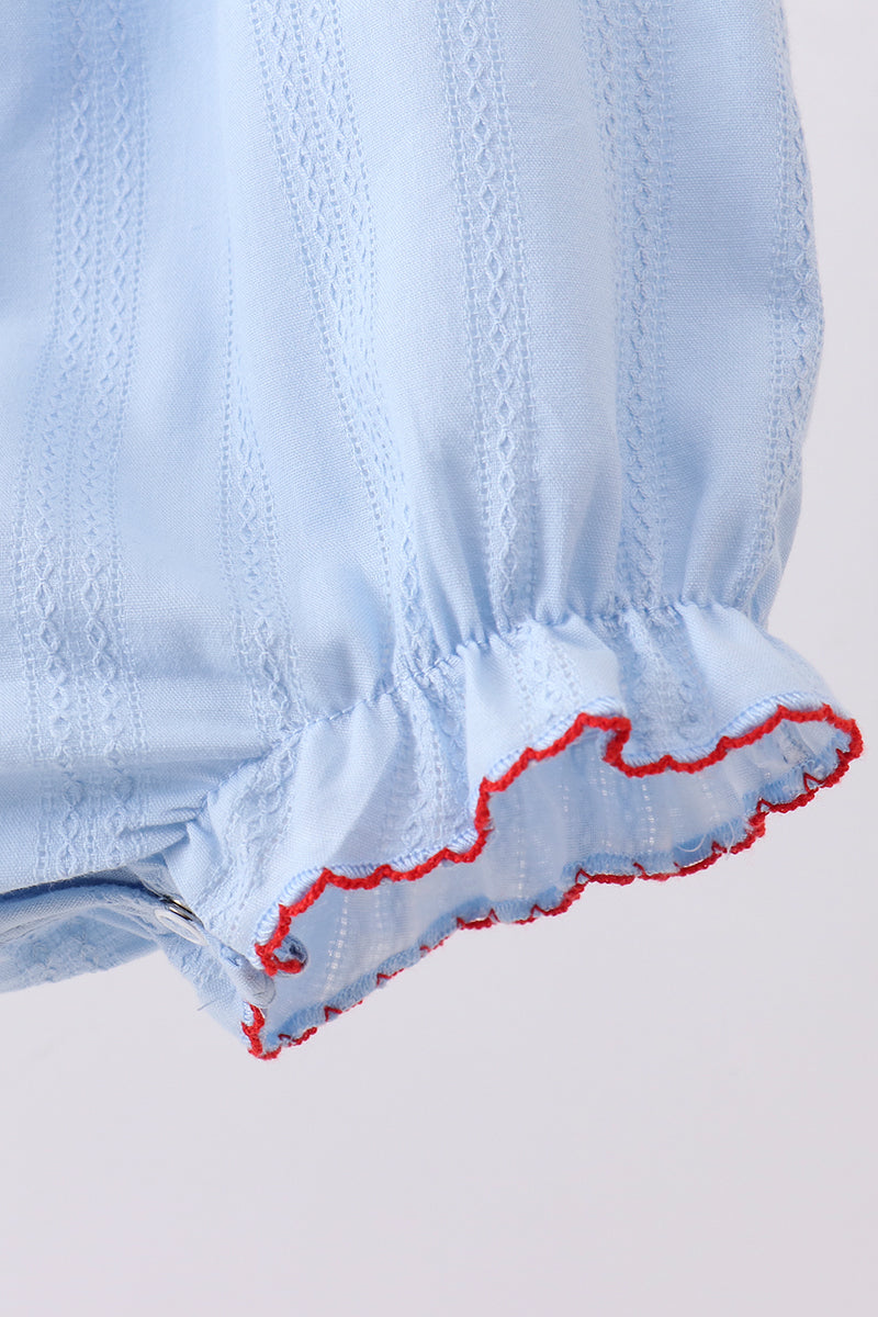 Blue jacquard embroidery bubble - 3