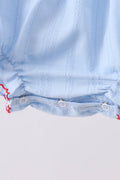 Blue jacquard embroidery bubble - 4