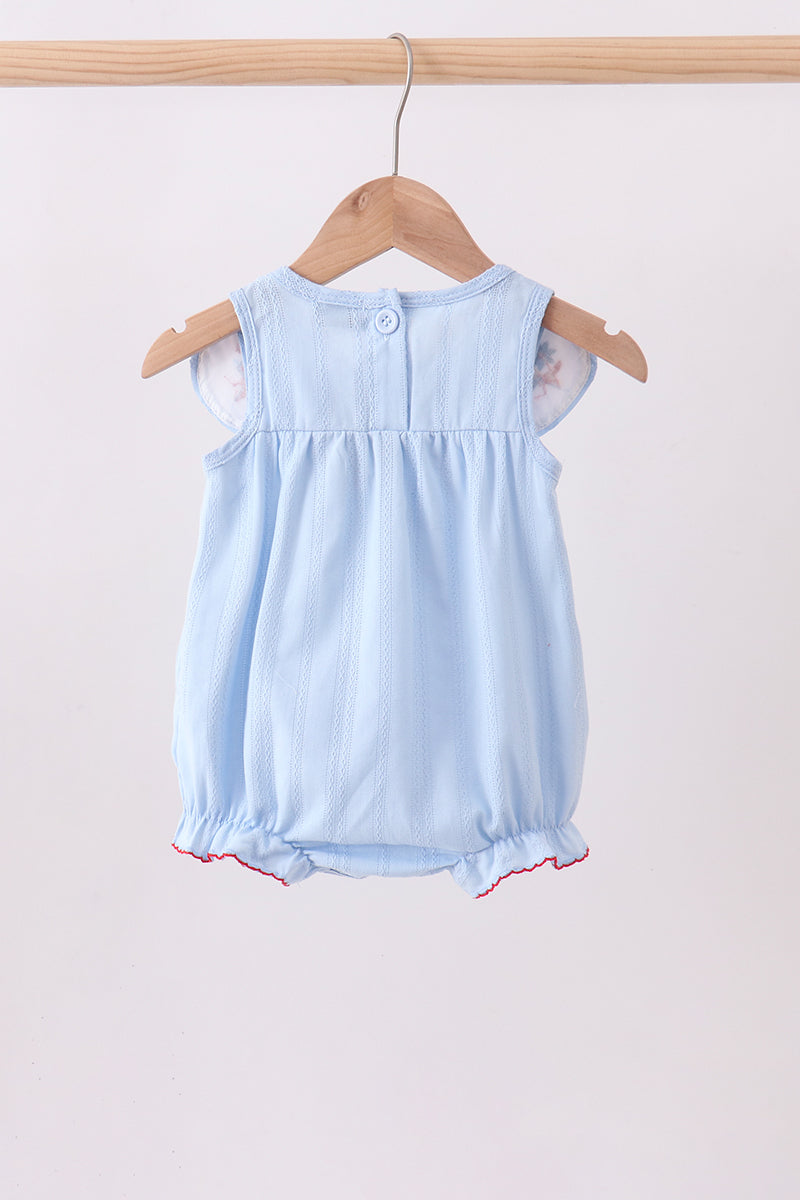 Blue jacquard embroidery bubble - 5