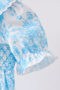 Blue rose smocked bubble - 3