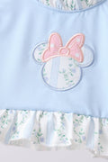 Blue character applique ruffle 2pc swimsuit - 3
