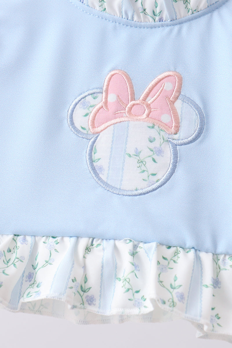 Blue character applique ruffle 2pc swimsuit - 3