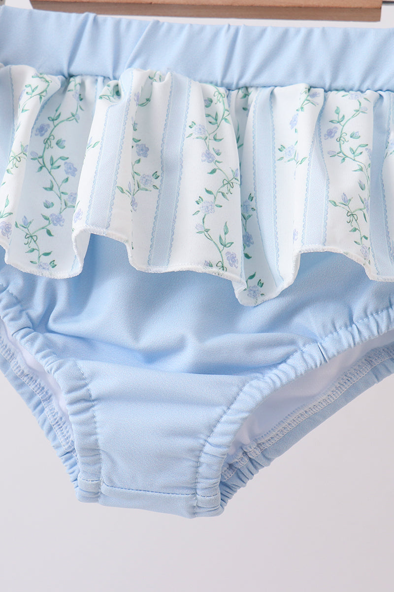 Blue character applique ruffle 2pc swimsuit - 4