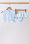 Blue character applique ruffle 2pc swimsuit - 5